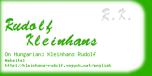rudolf kleinhans business card
